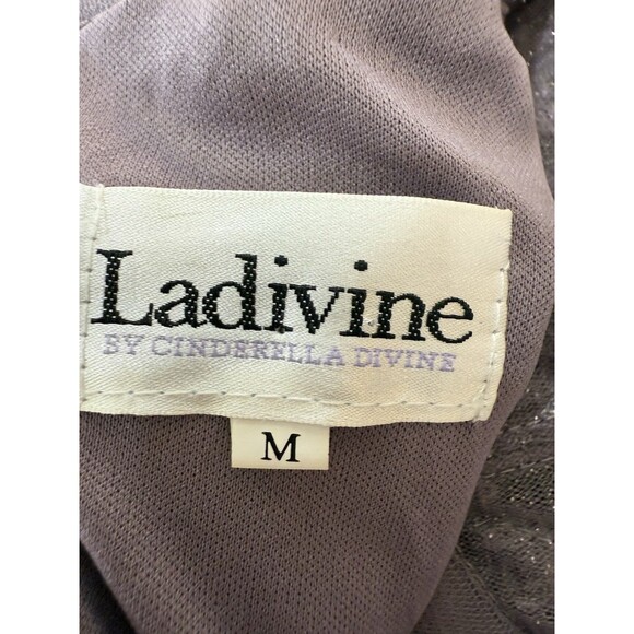 Ladivine by Cinderella Divine Lavender Off Shoulder Gown M Sequin Formal Dress - Picture 14 of 16